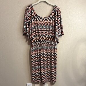 Ashley Stewart Multicolor Chevron Dress